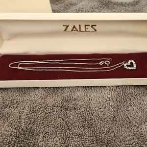 Zales Silver Heart Necklace